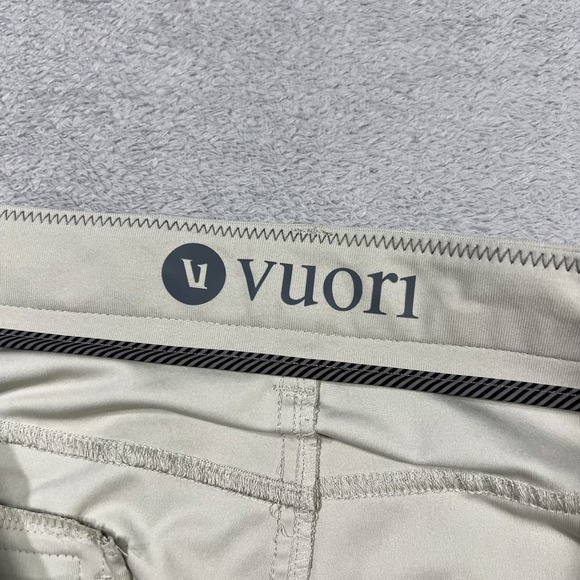 Vuori Meta Pants Mens 38x28 Beige Athletic Slim V430 Chino Stretch Golf - Picture 7 of 14